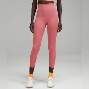 Lululemon wunder train high-rise tight leggings with pockets brier rose